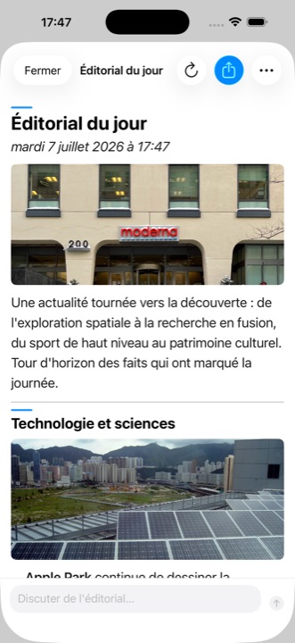iPhone : l'éditorial du jour rédigé par l'IA