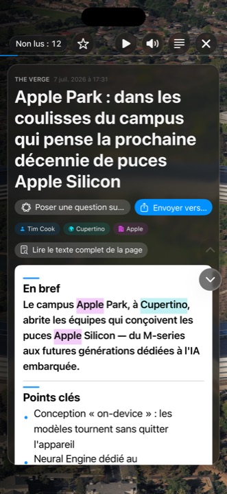 iPhone : lecture immersive plein écran