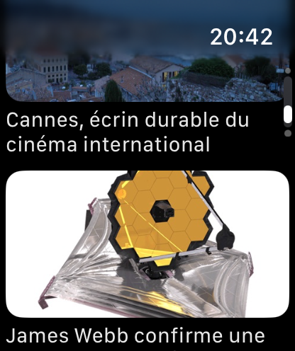 Les images du jour sur Apple Watch